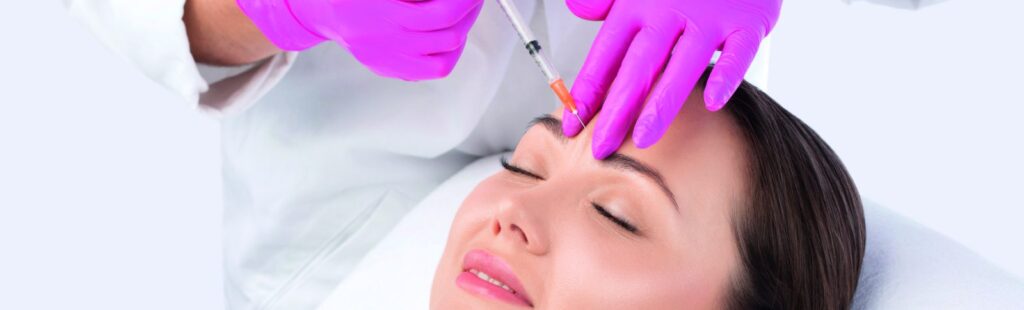 Dermal filler treatment on the face