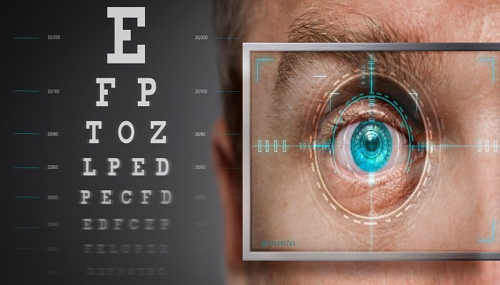 Eye chart and digital eye scan